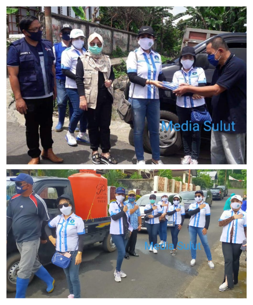 FKSM, FKDM dan PMI Lakukan Penyemprotan Disinfektan
